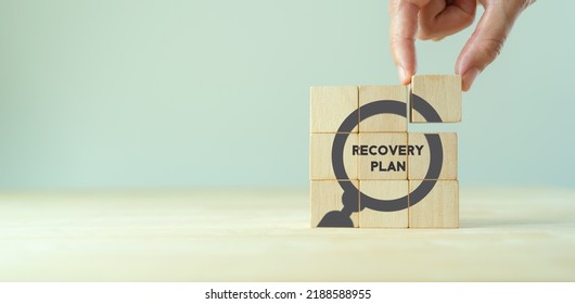 Recovery plan in recession. Strengthen business in economic downturn. Making customers priority, marketing strategies, managing staff, networking, develop innovative practices, seek assistance. - Shutterstock ID 2188588955