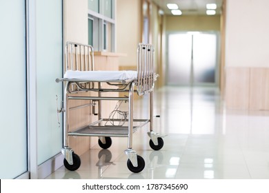 Recovery Room With Bed And Comfortable Medical. Interior Of Empty Hospital Room.