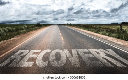 Recovery written on the road - Shutterstock ID 300681833