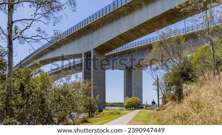 Recreation Area under The Sir Leo Hielscher Bridges (formerly known as Gateway Bridge), Brisbane River, Brisbane, Queensland 2023