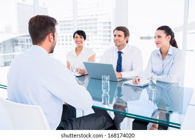 Recruiters checking the candidate during a job interview at office