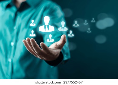 recruitment HR employee employment management  training personnel resource technology human business leadership concept  consulting customer concept service digital  
