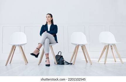 Recruitment, Waiting Room And Business Woman For HR Interview, Career Opportunity Or Corporate Job, Professional Worker, Leader Or Candidate In Line For Human Resources We Are Hiring Company Mock Up