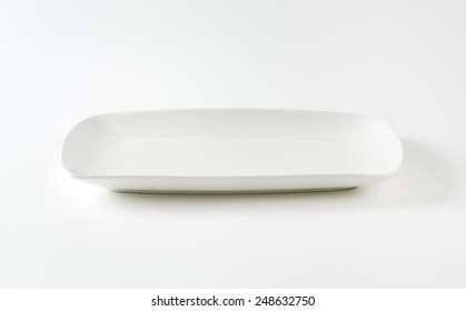 Rectangle All-white Porcelain Plate With Rounded Corners