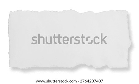 Rectangle white cardboard with rough torn edges and soft drop shadow. Isolated on white background with clipping path perfect for clean notes labels and minimalist web design layouts