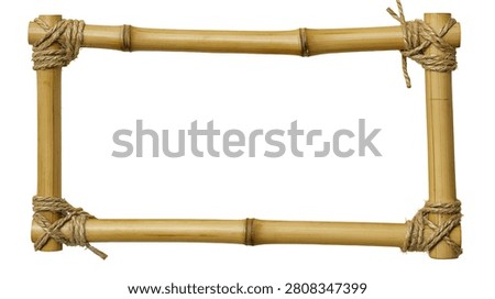 Rectangular bamboo frame tied with rustic jute rope corners
