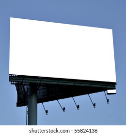 Rectangular Billboard Over Blue Sky In Square Composition