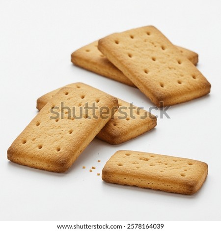Rectangular Biscuits breakfast white background bakery