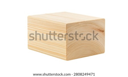 Rectangular block of natural light pine wood with visible grain texture