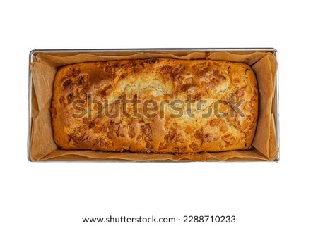 rectangular candied cupcake in a baking dish, top view