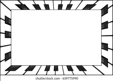Rectangular frame piano keyboard