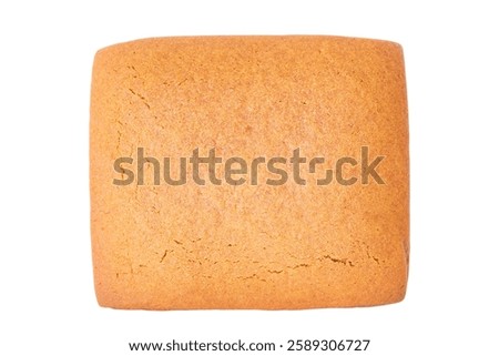 Rectangular gingerbread cookie isolated on white background