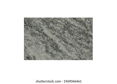 Rectangular Gneiss Rock Slab Isolated On White Background.