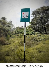 Rectangular Green Color Hospital Sign Near The Street