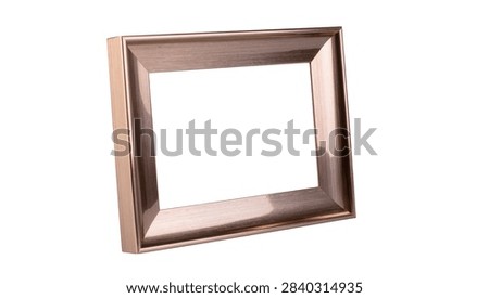 Rectangular metallic bronze picture frame with beveled edges