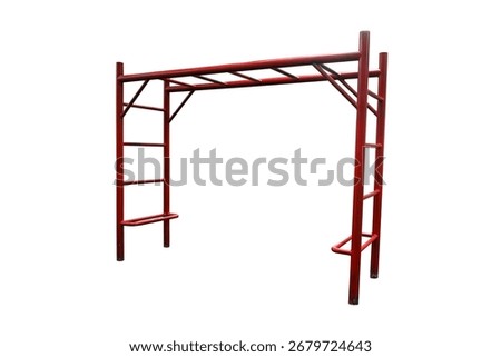 Rectangular mild steel mulifunctional monkey bar, For playground, isolated on white background with clipping path.