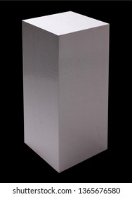 rectangular parallelepiped, isolated on black background, geometric figure, blank for design project