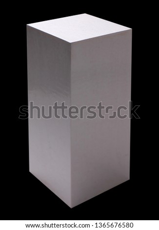 rectangular parallelepiped, isolated on black background, geometric figure, blank for design project