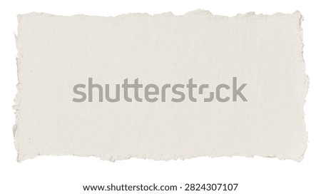 Rectangular piece of handmade paper with rough torn deckle edges