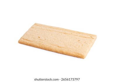 A rectangular rice cake isolated on a white background