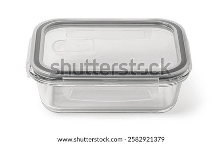 Rectangular sealed glass container with plastic lid, ideal for storing food, leftovers, or meal prepping