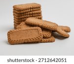 Rectangular shape biscuits on white background