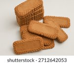 Rectangular shape biscuits on white background