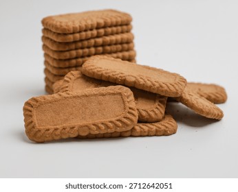 Rectangular shape biscuits on white background