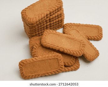 Rectangular shape biscuits on white background
