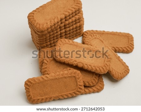 Rectangular shape biscuits on white background