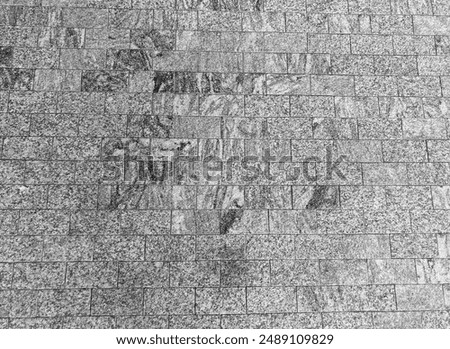 Rectangular shape, grey granite stone floor in random pattern