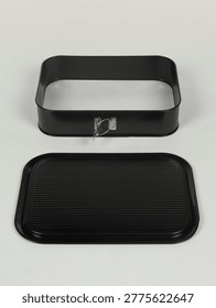 Rectangular Springform Cake Pan on a gray background