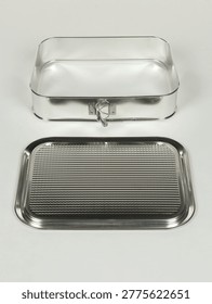 Rectangular Springform Cake Pan on a gray background