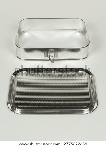 Rectangular Springform Cake Pan on a gray background