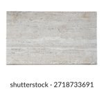 Rectangular travertine stone tile displaying natural texture and warm beige tones, placed on a transparent background
