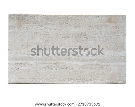 Rectangular travertine stone tile displaying natural texture and warm beige tones, placed on a transparent background