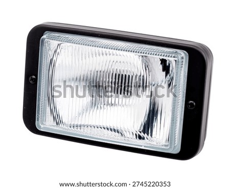 Rectangular universal auxiliary fog light with black housing and fluted glass lens.