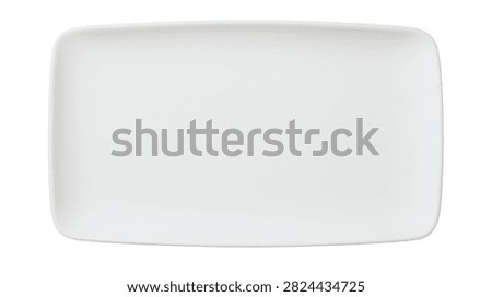 Rectangular white ceramic serving platter with rounded corners