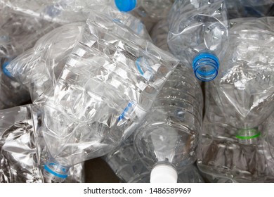recyclable waste bottles , empty glass bottles and plastic bottles