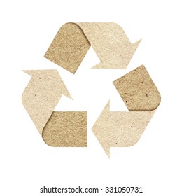 Recycle Logo Isolated Made Of Recycled Paper With Clipping Path Included.