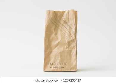 Recycle paper bag design mockup