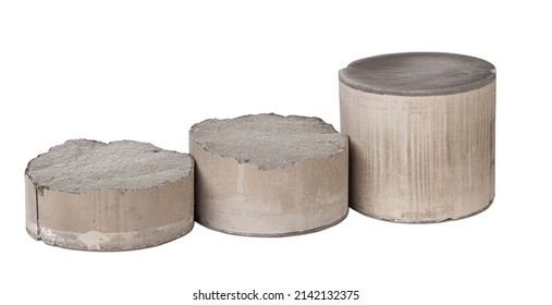 Recycle and purchase of precious non-ferrous metals. Lined up in a row in the form of a graph of the growth of stock quotes ceramic catalysts containing platinum, palladium and rhodium on a white.