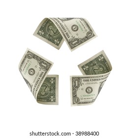 Recycle Sign made with US Dollars