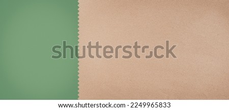 Recycled paper and green background, ecology concept