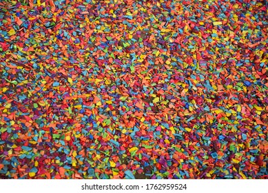 Recycled Plastic Chips Drying Under The Sun On The Bank Of The Buriganga River In Dhaka, Bangladesh. On January 18, 2017