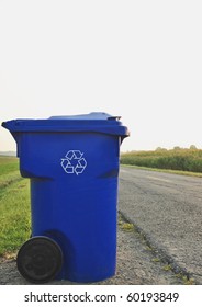 Recycling Bin On The Side Of The Road