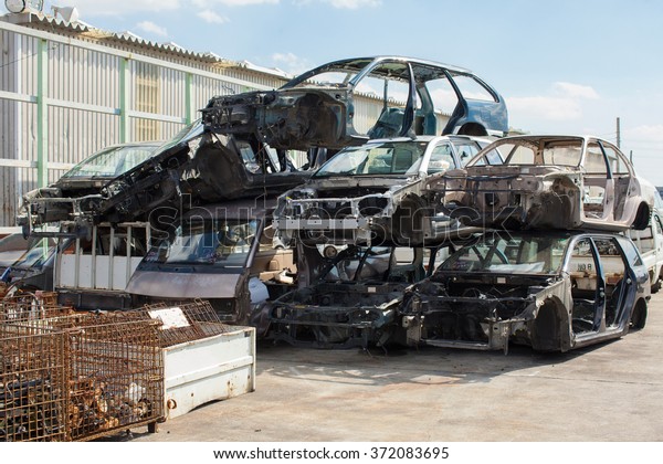 Recycling cars. Scrap metal\
from cars