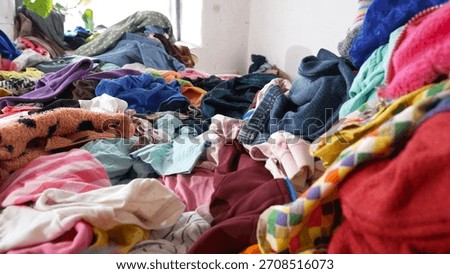 Recycling of clothes. Sorting of textile waste