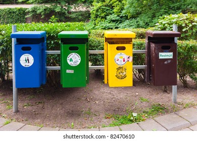 Recycling Bins Public Trash Garbage Bins Stock Photo 247952974 ...