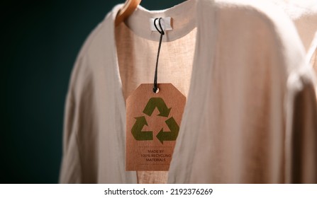 Recycling Products Concept. Organic Cotton Recycling Cloth. Zero Waste Materials. Environment Care, Reuse, Renewable for Sustainable Lifestyle. Recycle Icon show on Tag - Shutterstock ID 2192376269